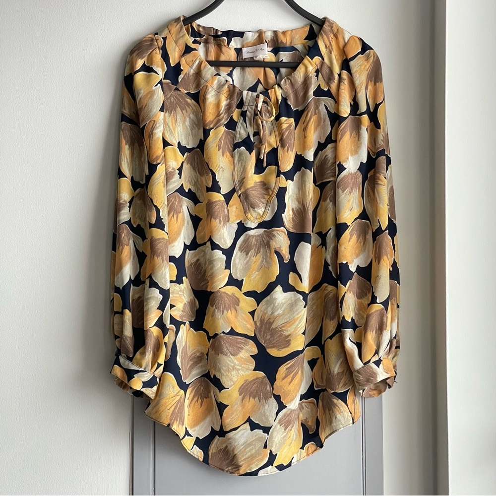 ANTHROPOLOGIE MEADOW RUE Floral Print Blouse